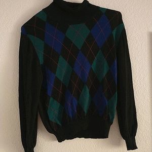 100% Merino wool argyle sweater